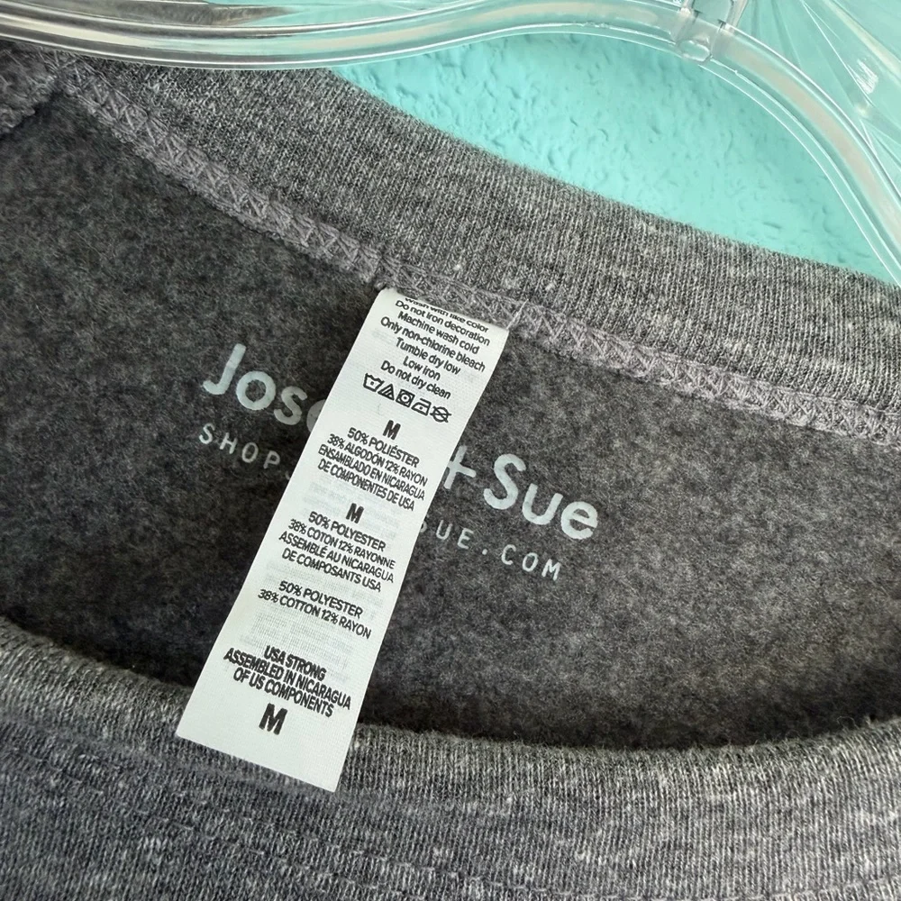 ♥️ Joseph+Sue Have a Heart "Pocket" Print Sweater II, Dark Gray - Picture 3 of 7